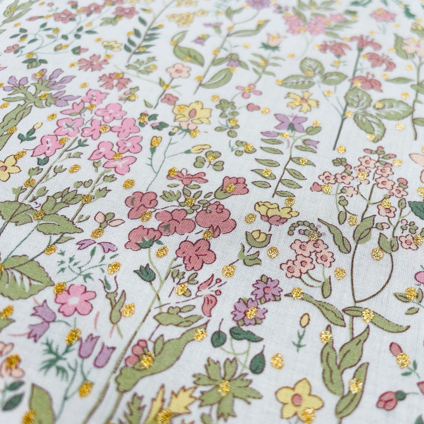 Liberty Fabrics Field Flowers Spot A Tana Lawn Cotton Metallic