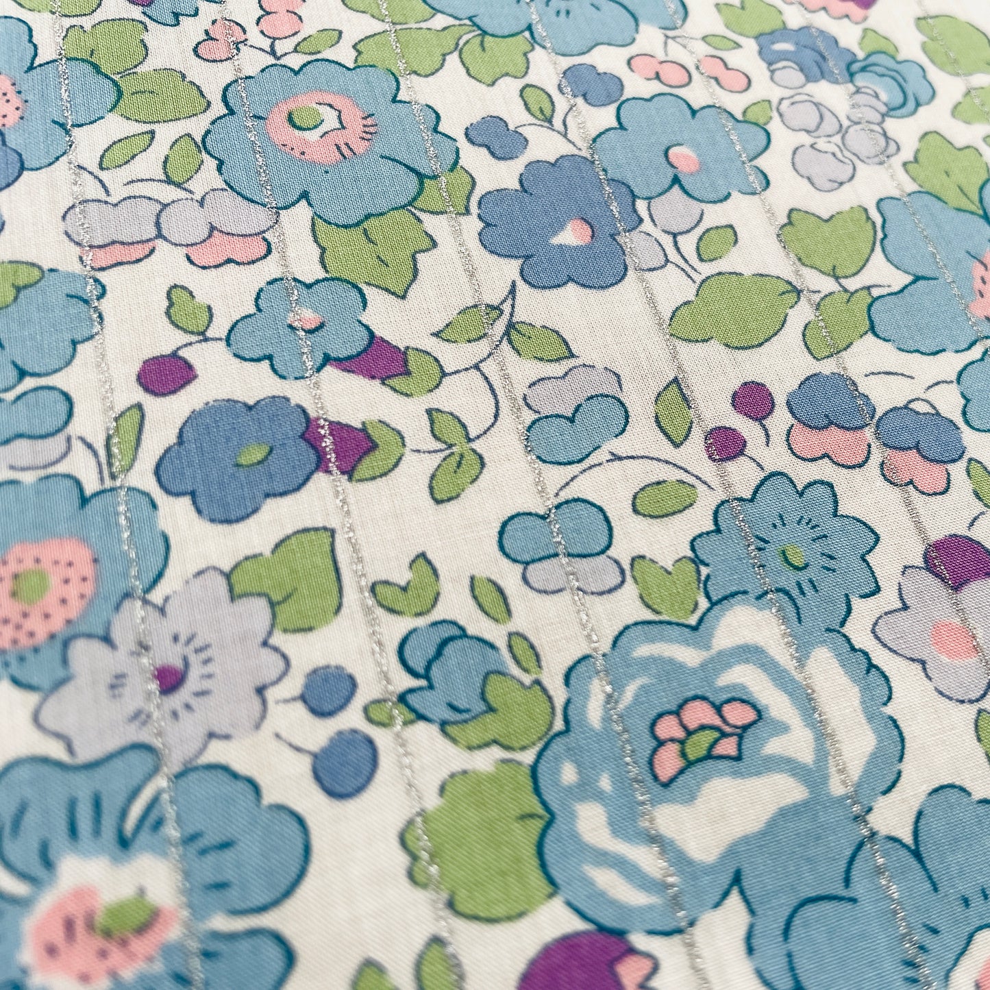 Liberty Fabrics Betsy Stripe C Tana Lawn Cotton Metallic