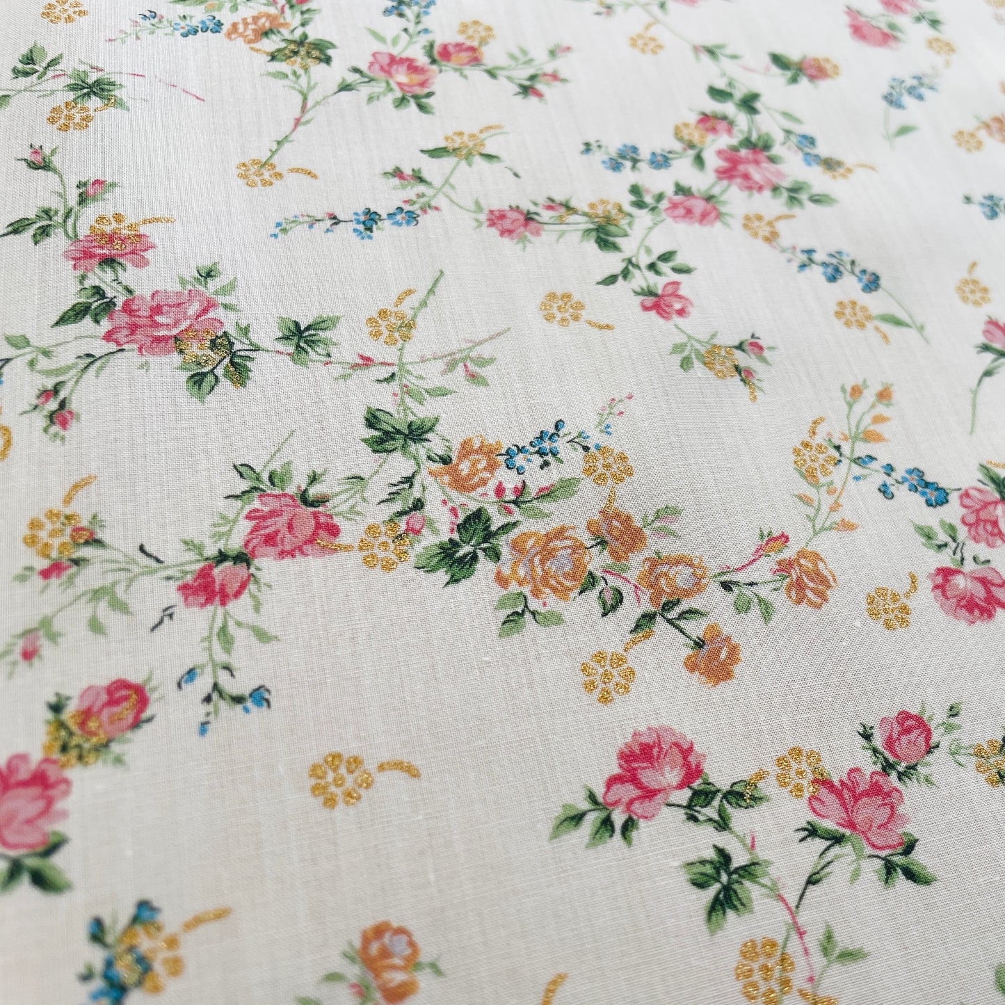 Liberty Fabrics Elizabeth Blossom A Tana Lawn Cotton Metallic