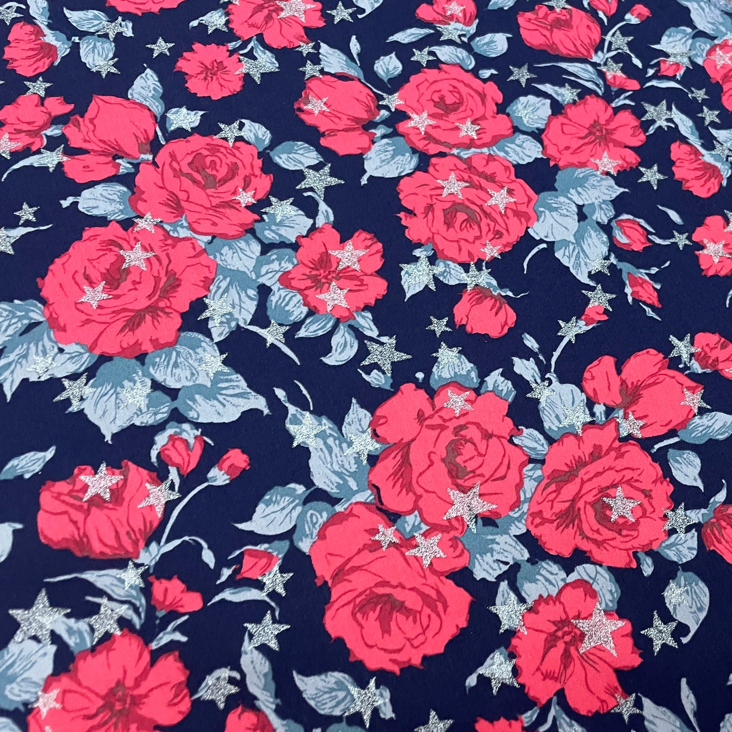 Liberty Fabrics Carline Love Star A Tana Lawn Cotton Metallic