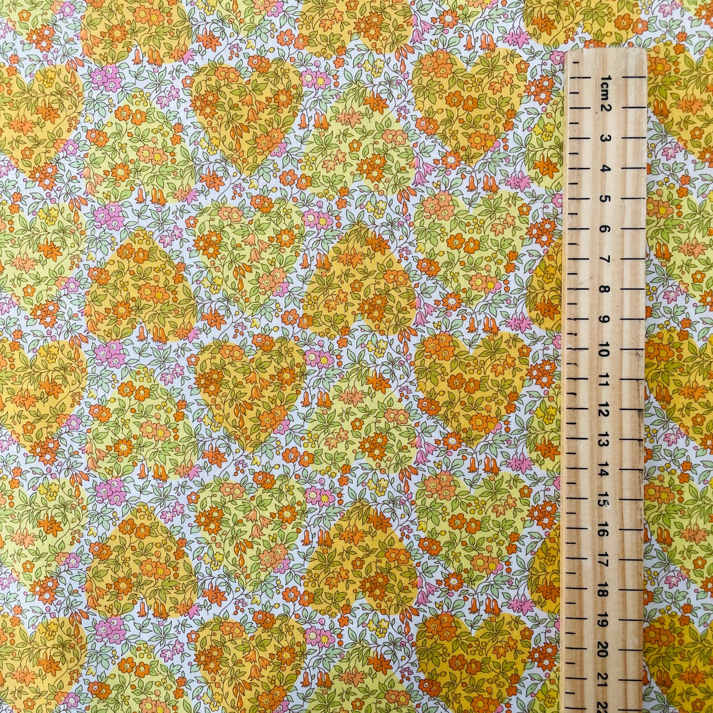 Liberty Fabrics Chamomile Hearts C Tana Lawn Cotton