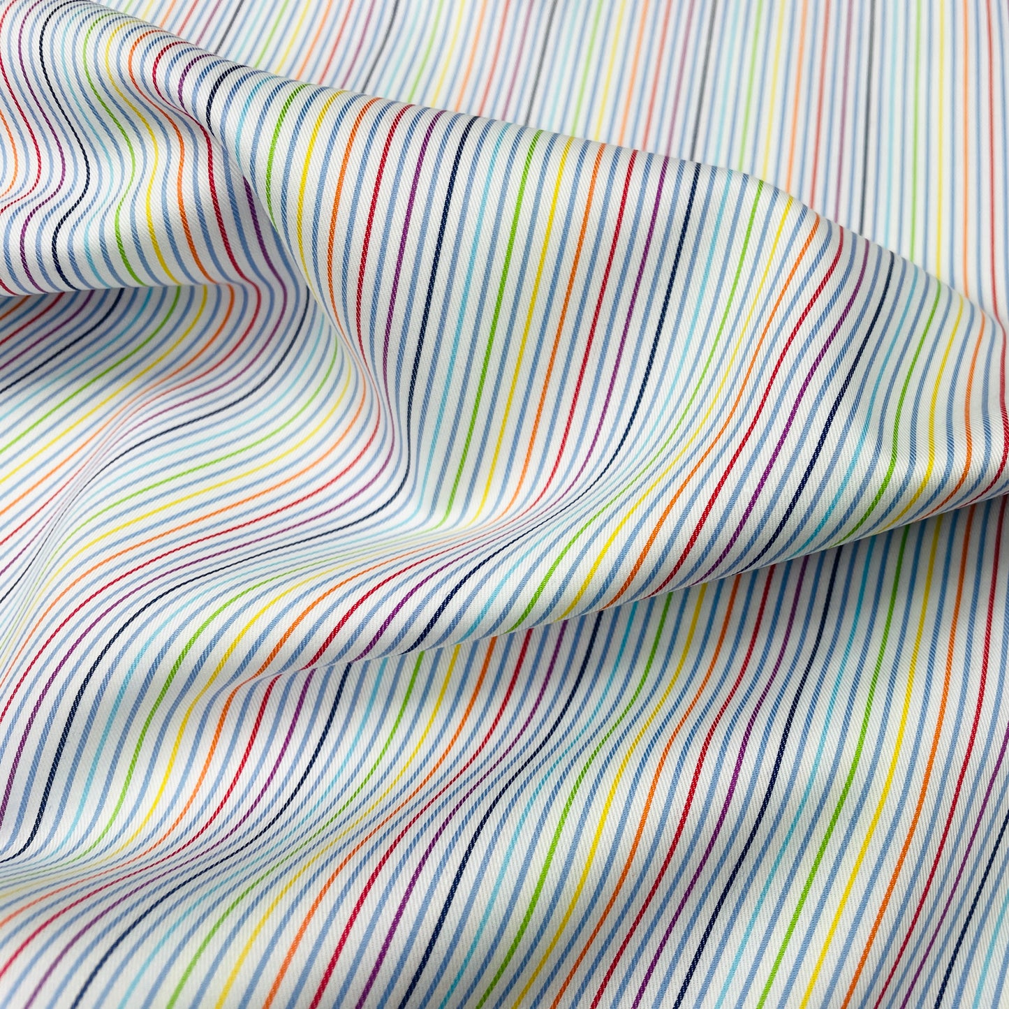 Cotton Satin Multicolour Stripes Fabric