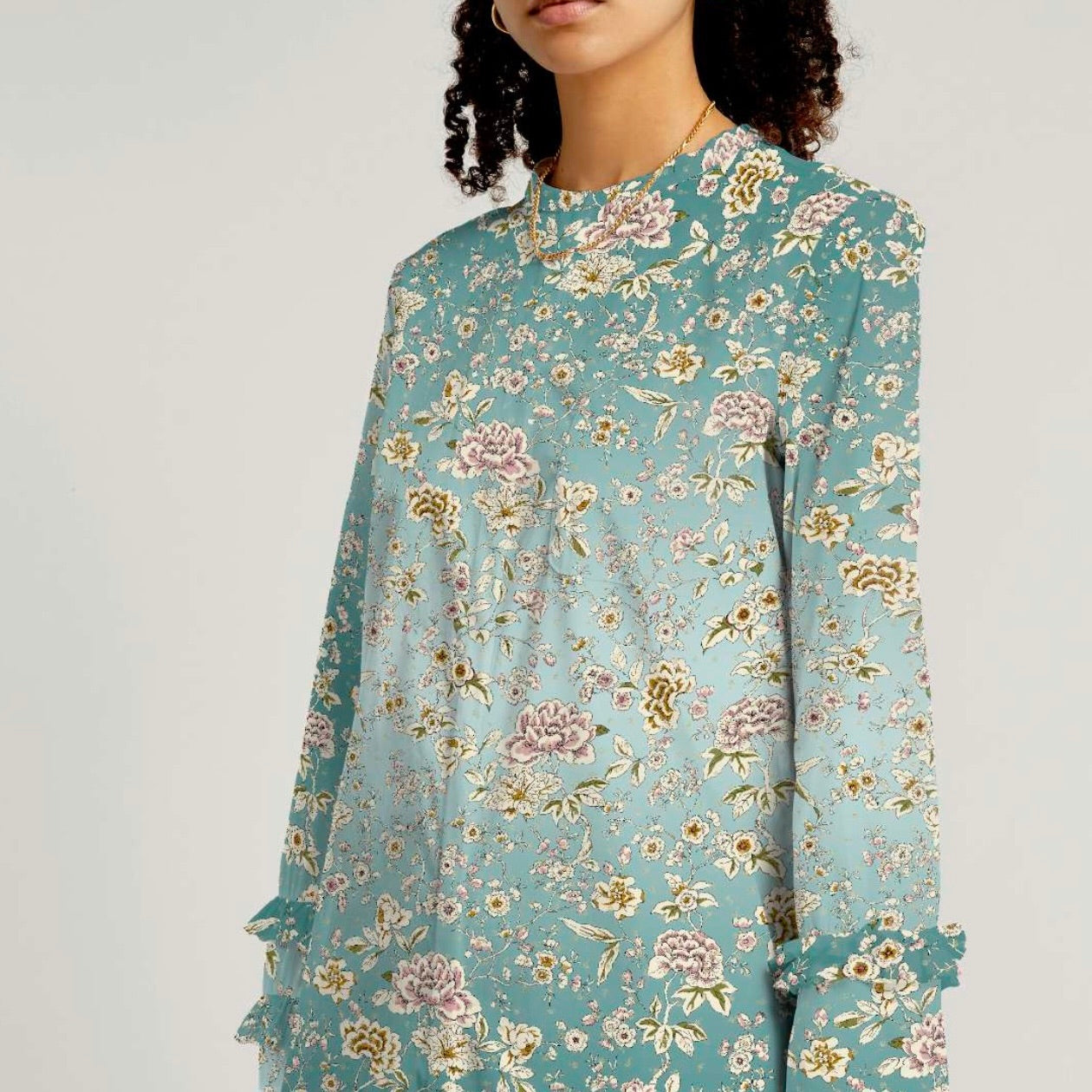 Liberty Fabrics Ceremony Blooms Spot B Tana Lawn Cotton Metallic