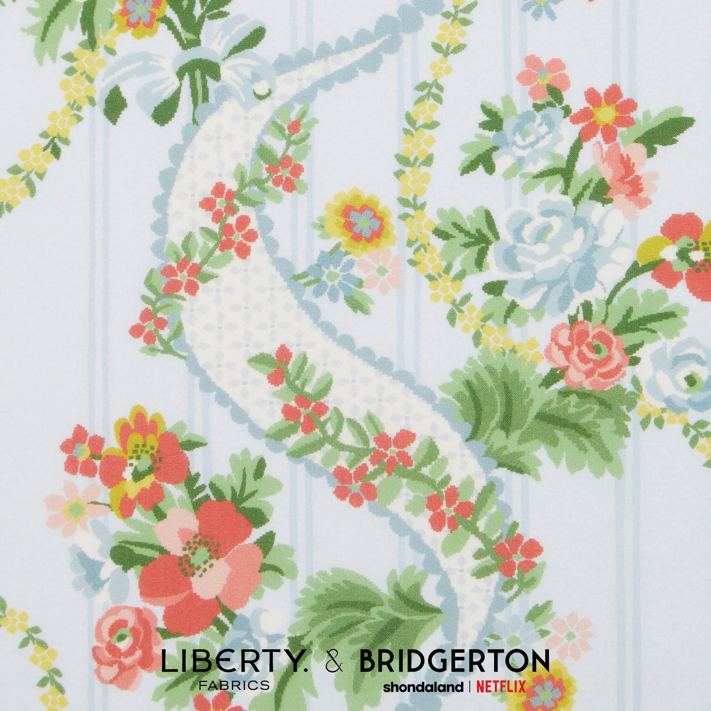 Liberty Fabrics x Bridgerton Ribbon Cascade B Tana Lawn Cotton