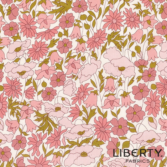 Liberty Fabrics Valmue og Daisy T Tana græsplæne bomuld