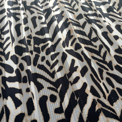 Animal print silky chiffon - lurex / satin stripe fabric