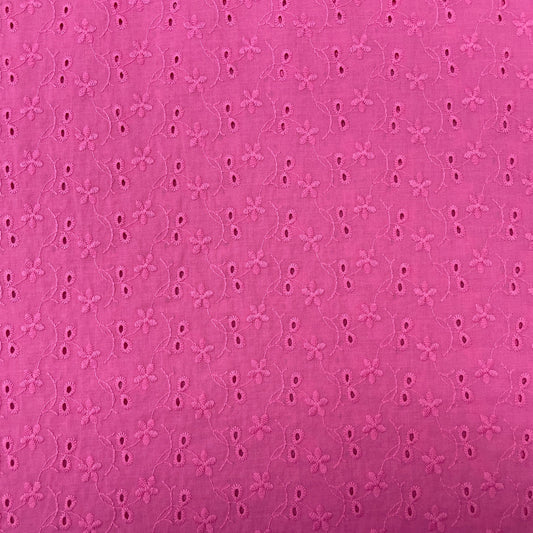 Broderie Anglaise - Pink / Lila - 100% Bomuld Stof