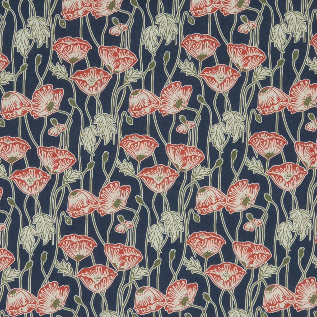 Liberty Fabrics Erito Poppy D Tana Lawn Cotton