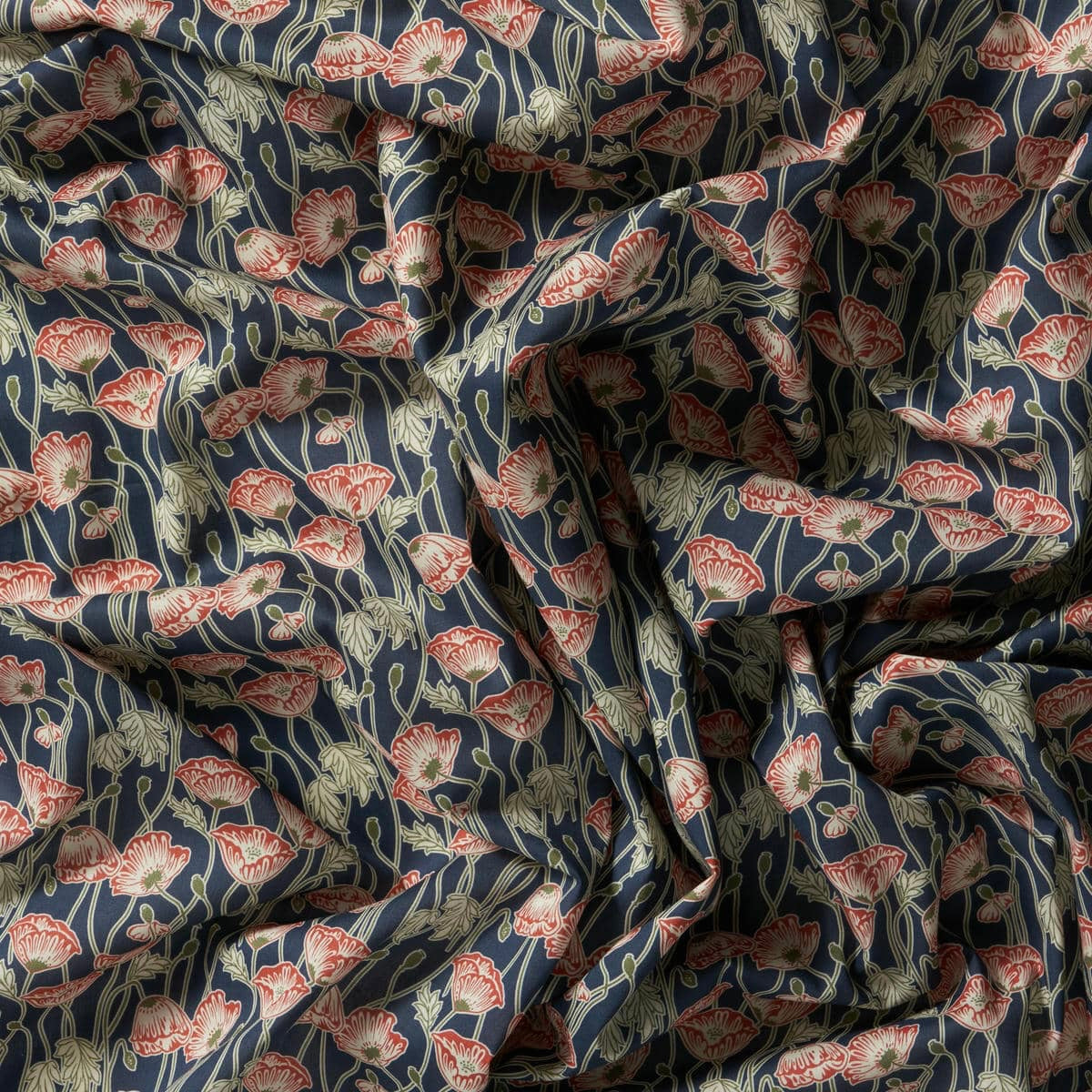 Liberty Fabrics Erito Poppy D Tana Lawn Cotton