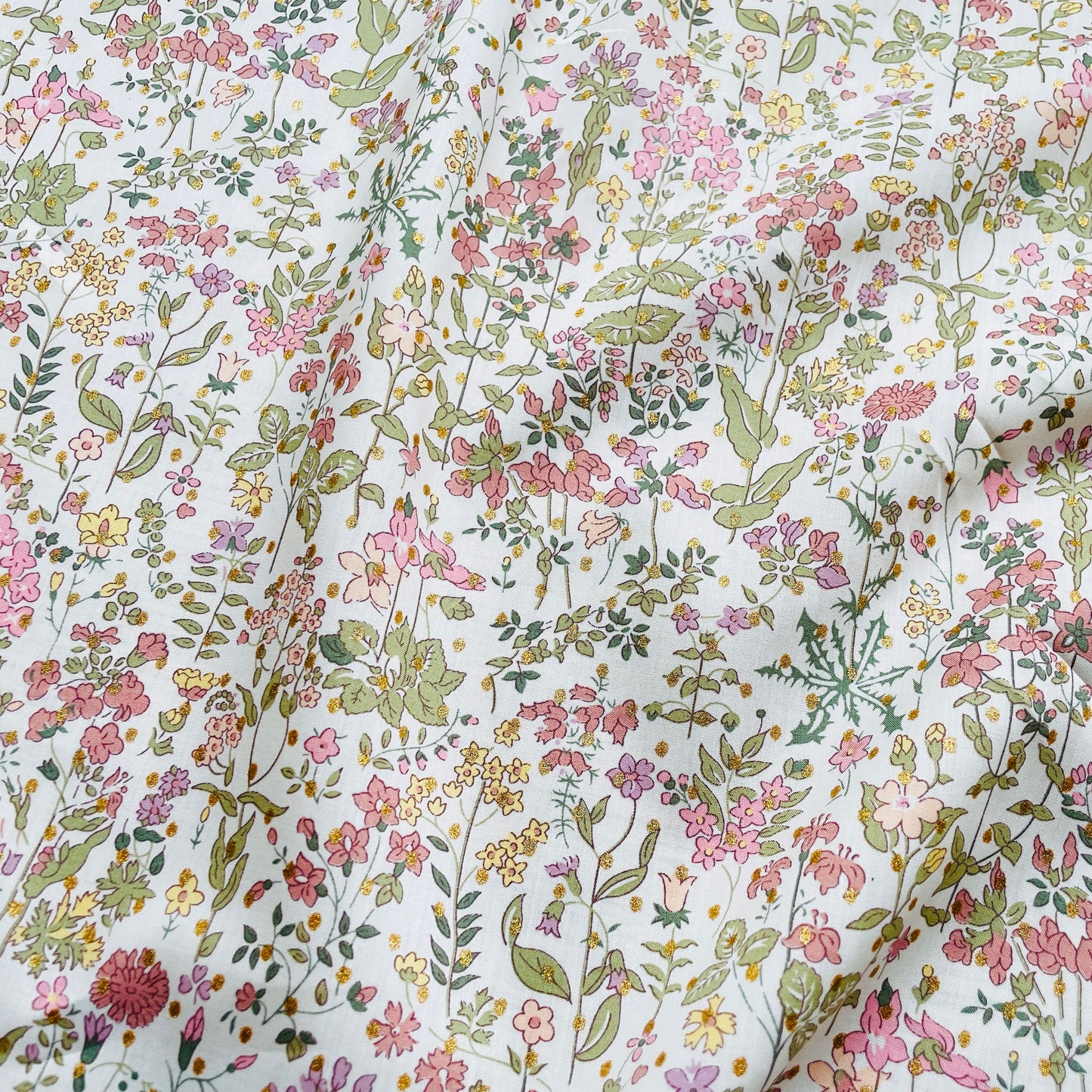 Liberty Fabrics Field Flowers Spot A Tana Lawn Cotton Metallic