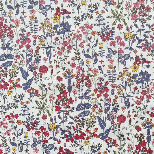 Liberty Fabrics Field Flowers C Tana Lawn Cotton Metallic