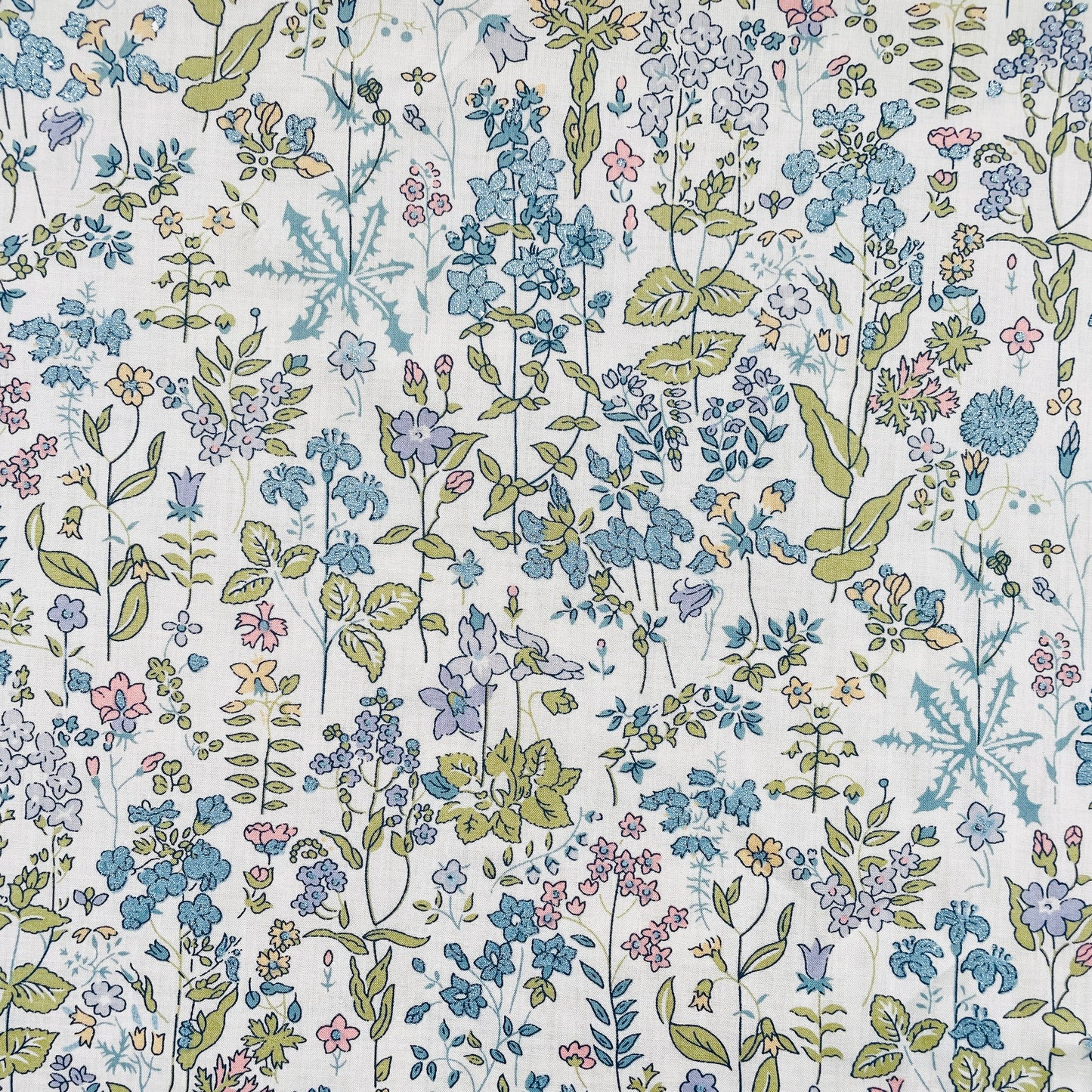 Liberty Fabrics Field Flowers B Tana Lawn Cotton Metallic