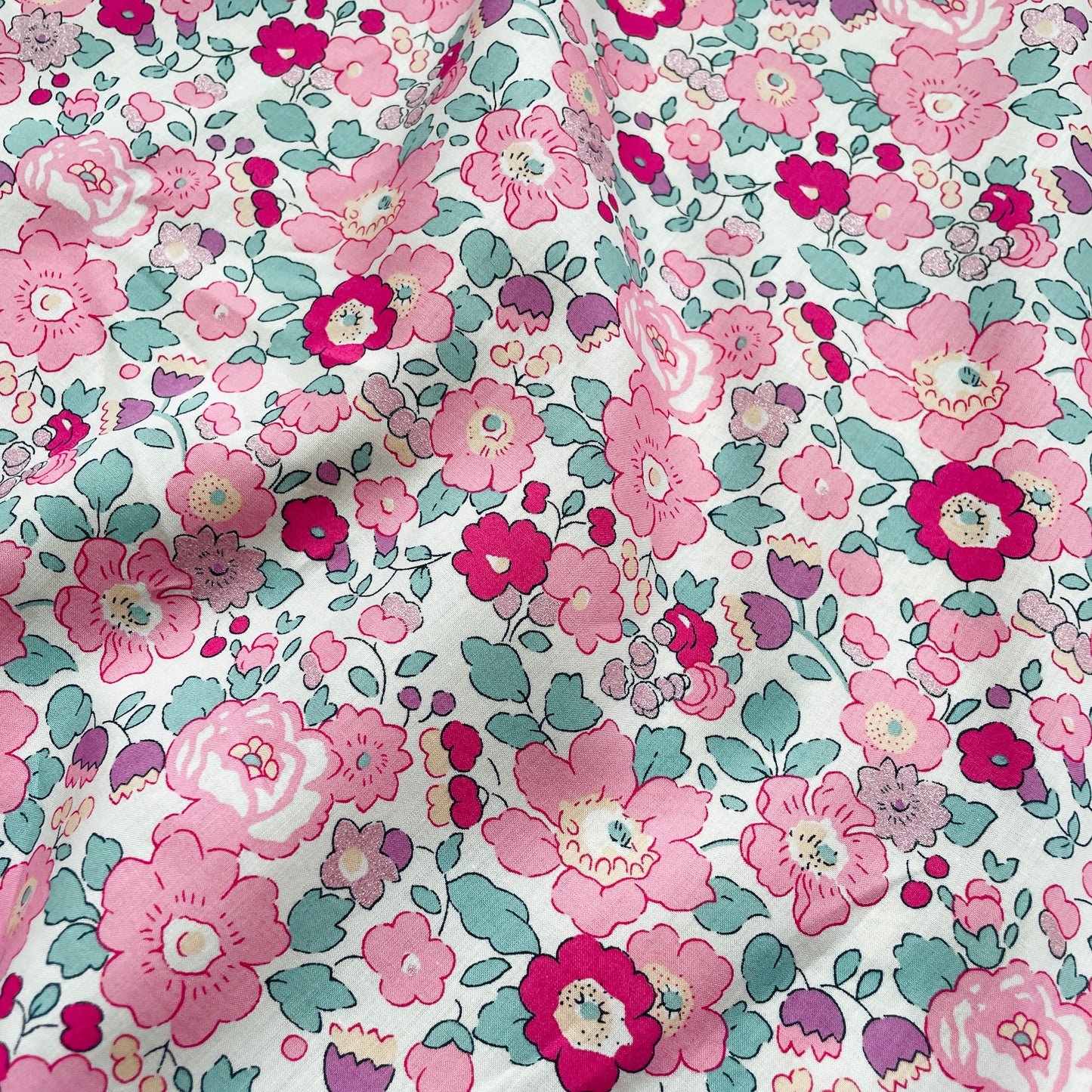 Liberty Fabrics Betsy A Tana Lawn Cotton Metallic