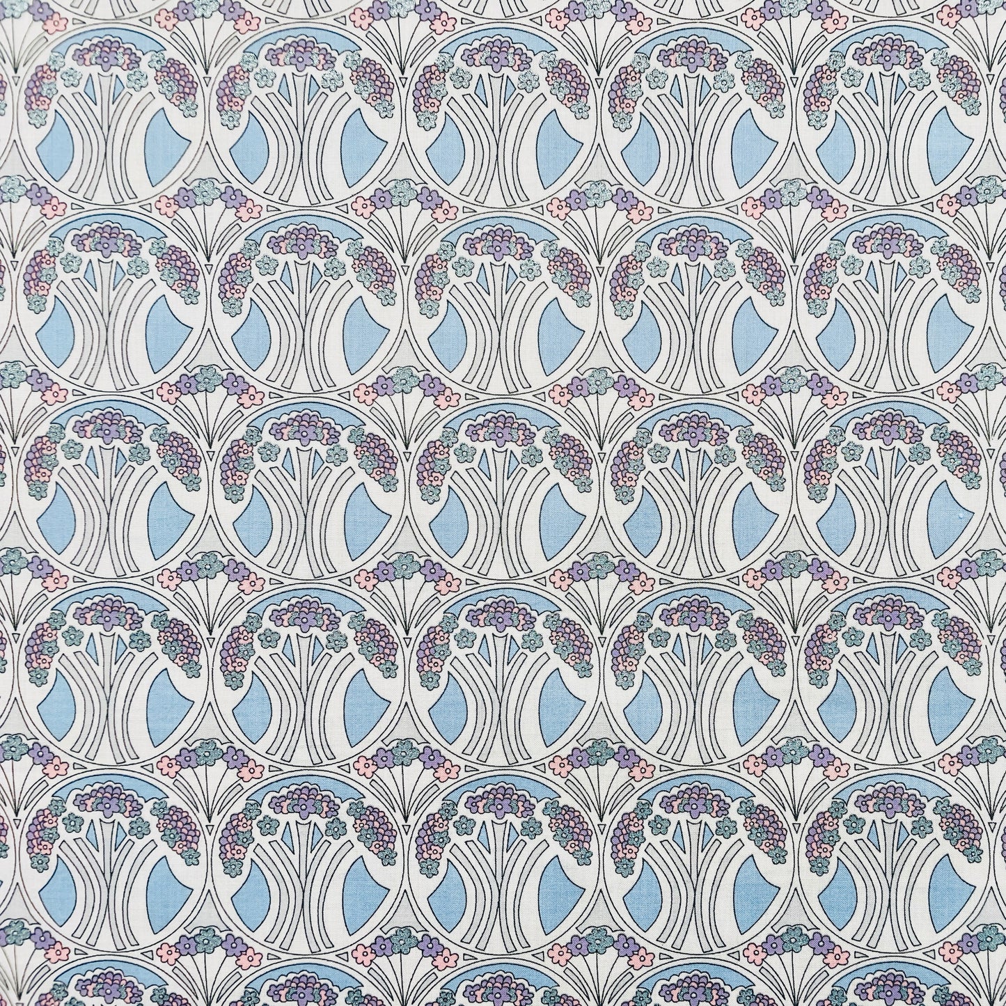 Liberty Fabrics Mauverina B Tana Lawn Cotton Metallic