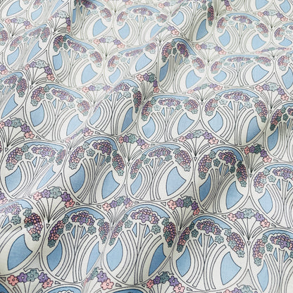 Liberty Fabrics Mauverina B Tana Lawn Cotton Metallic