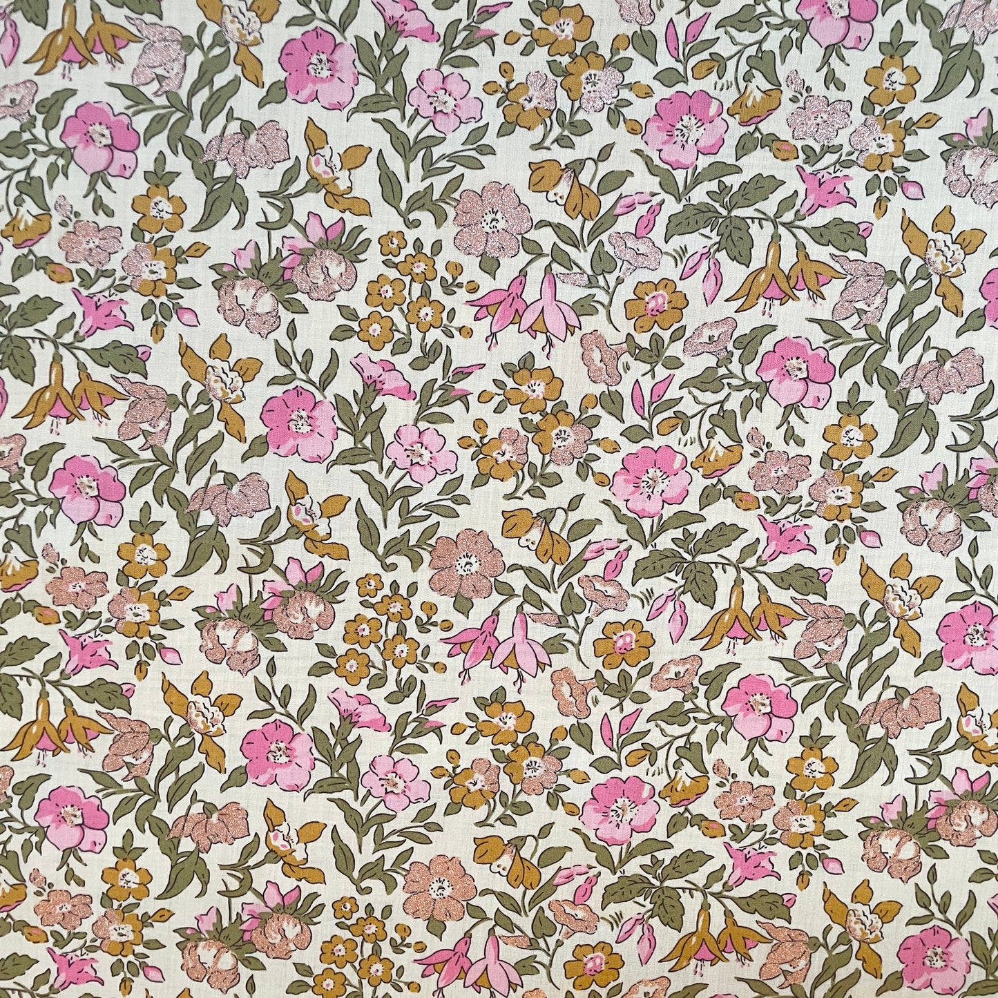 Liberty Fabrics Mamie B Tana Lawn Cotton Metallic