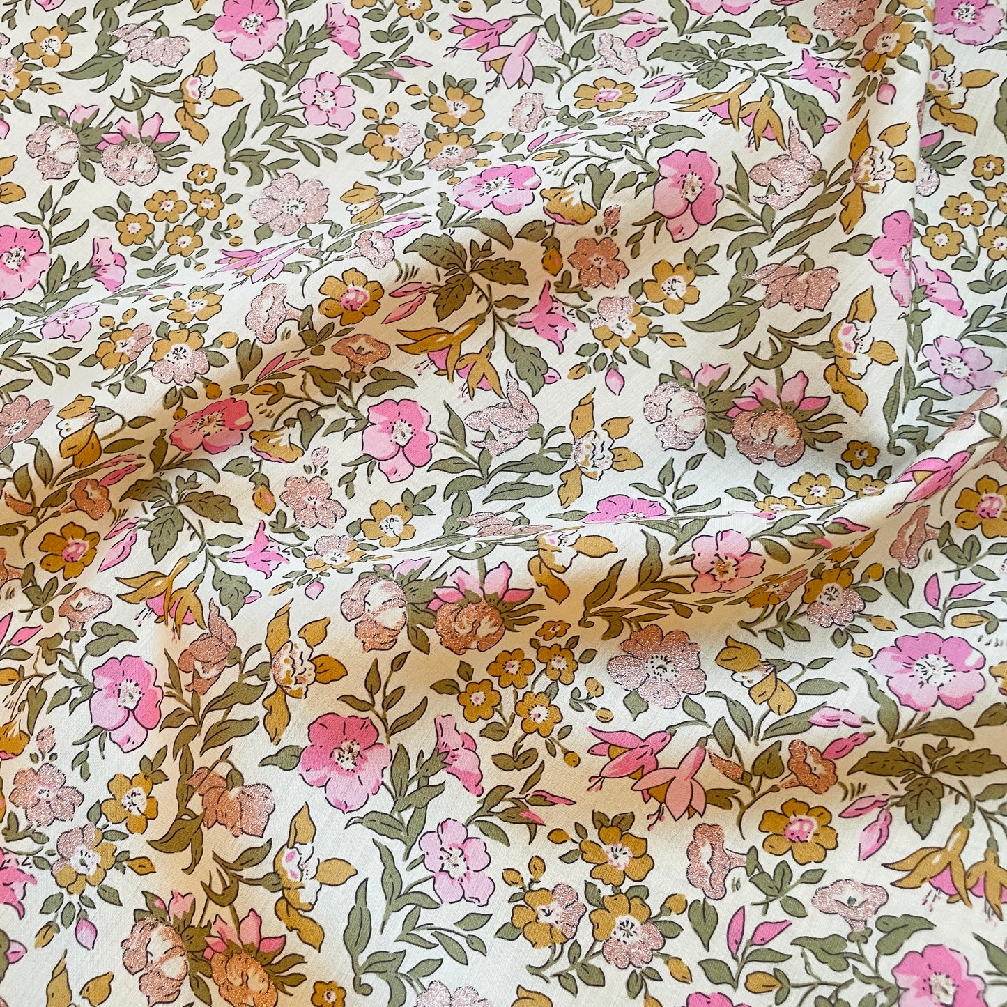Liberty Fabrics Mamie B Tana Lawn Cotton Metallic