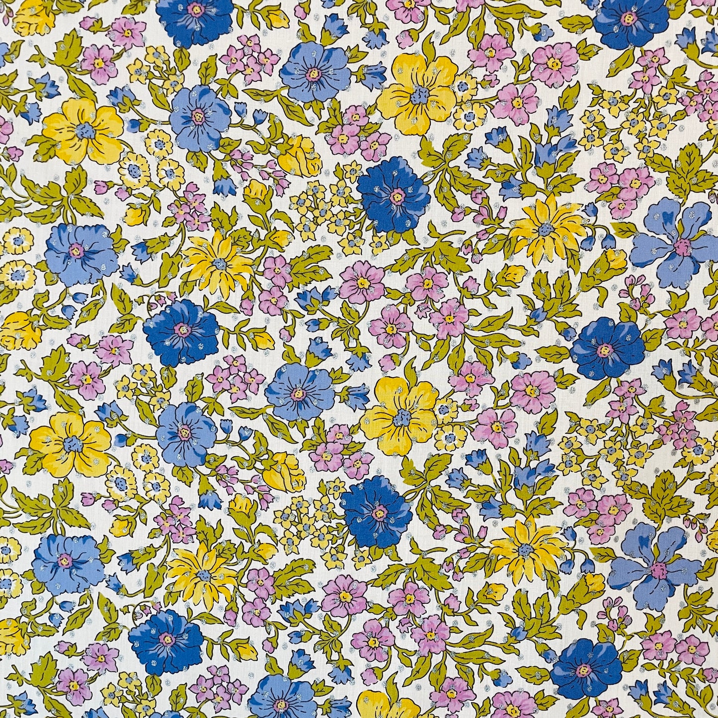 Liberty Fabrics Larissa Rose Spot B Tana Lawn Cotton Metallic