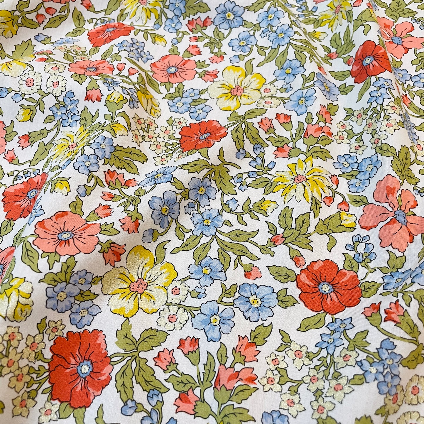 Liberty Fabrics Larissa Rose A Tana Lawn Cotton Metallic