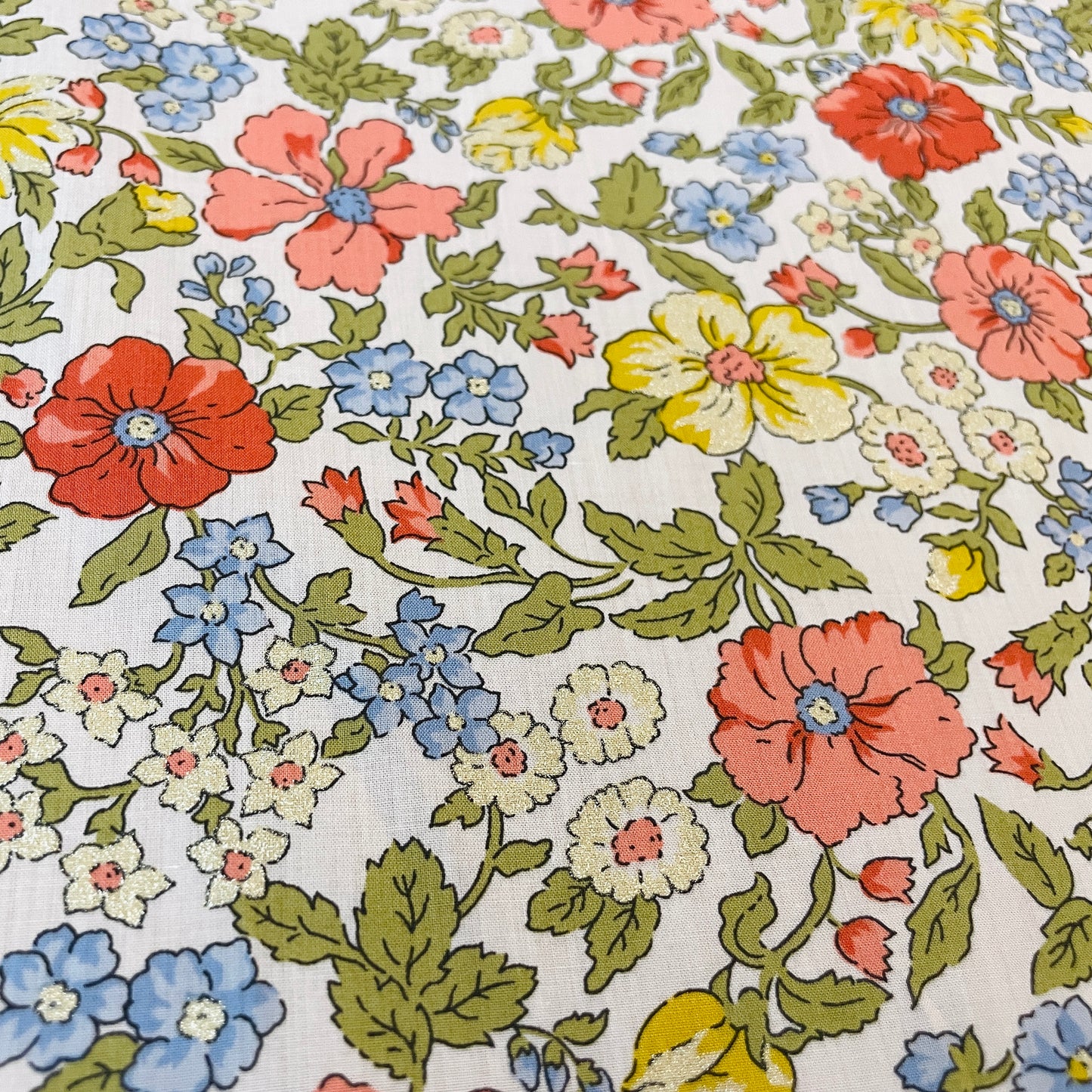Liberty Fabrics Larissa Rose A Tana Lawn Cotton Metallic
