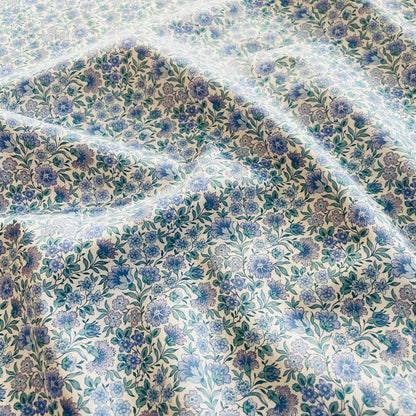 Liberty Fabrics Carnation Garden B Tana Lawn Cotton Metallic