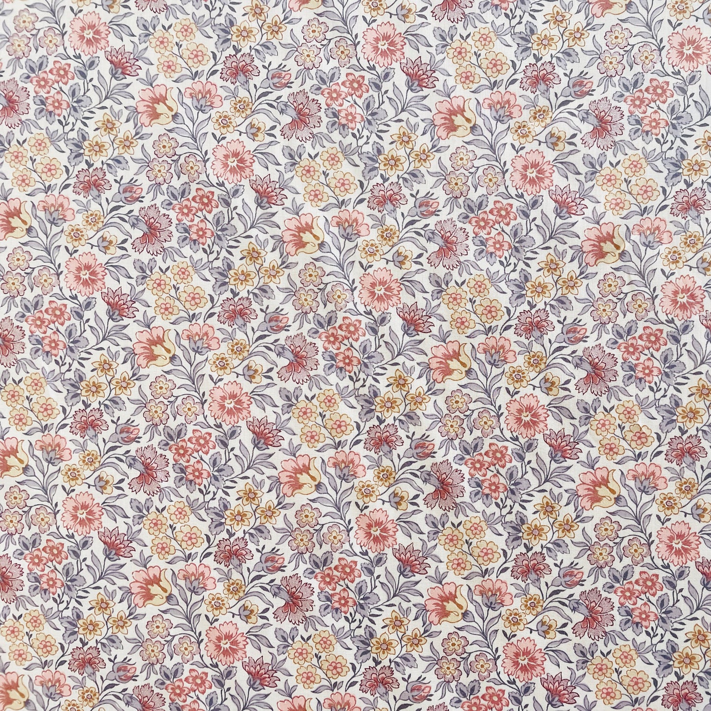 Liberty Fabrics Carnation Garden C Tana Lawn Cotton Metallic