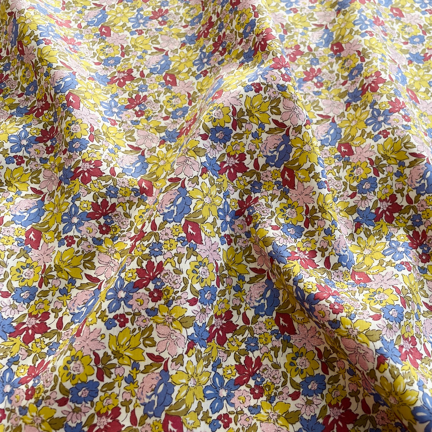 Liberty Fabrics Julia Belle C Tana Lawn Cotton Metallic