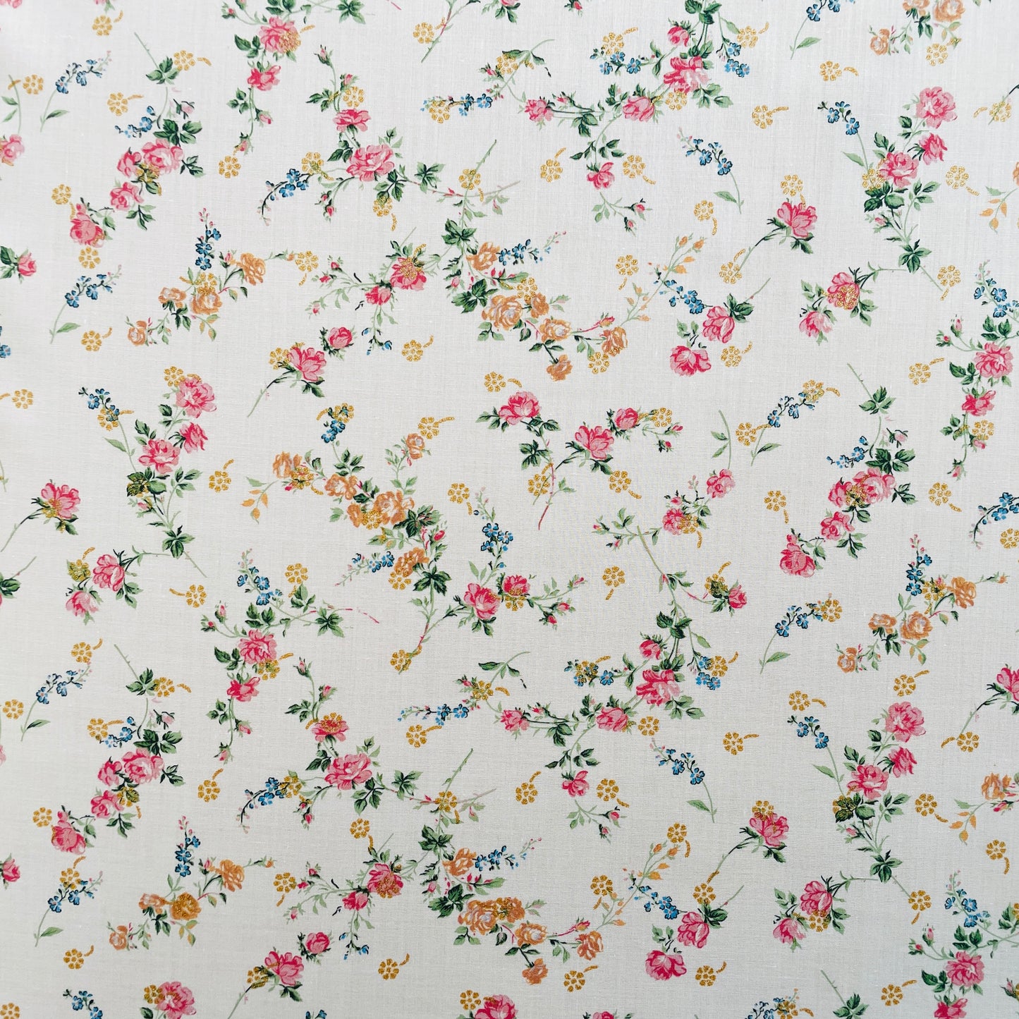 Liberty Fabrics Elizabeth Blossom A Tana Lawn Cotton Metallic