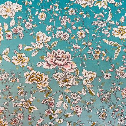 Liberty Fabrics Ceremony Blooms Blossom A Tana Lawn Cotton Metallic