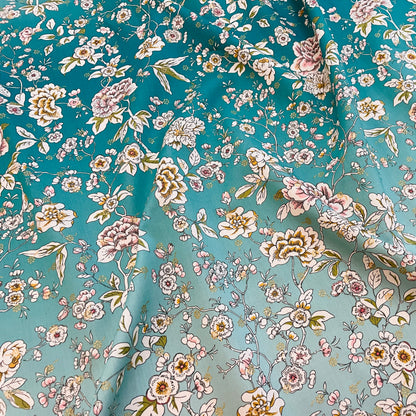 Liberty Fabrics Ceremony Blooms Blossom A Tana Lawn Cotton Metallic