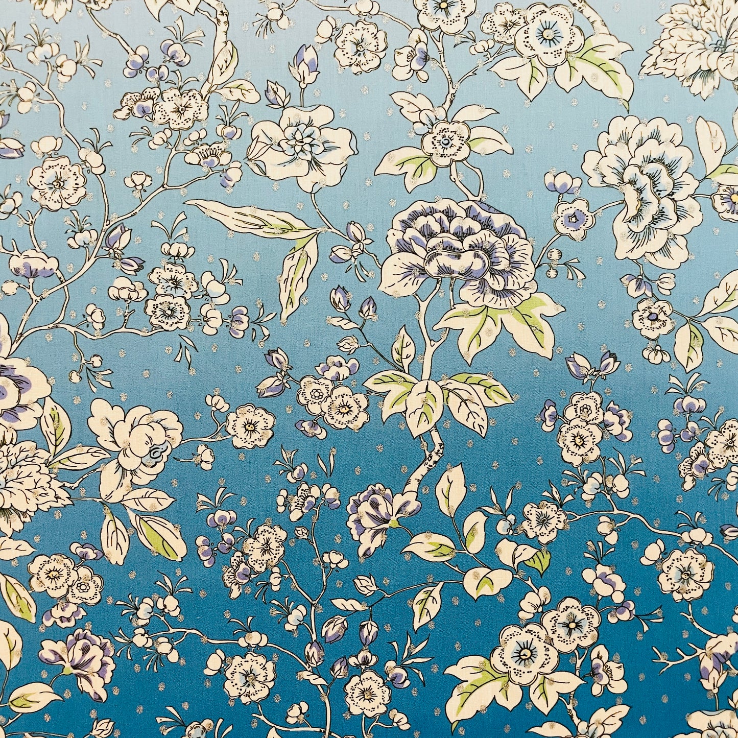 Liberty Fabrics Ceremony Blooms Spot B Tana Lawn Cotton Metallic