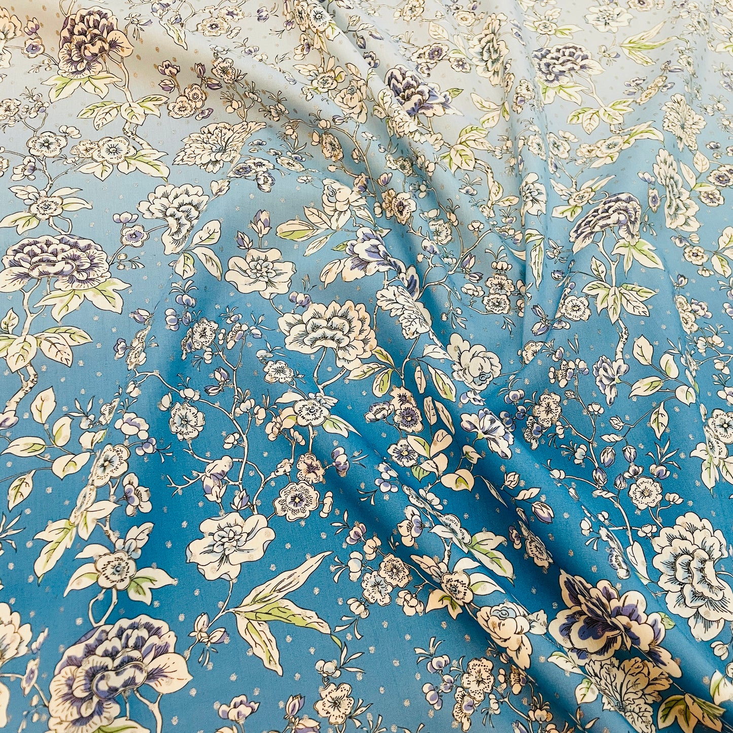 Liberty Fabrics Ceremony Blooms Spot B Tana Lawn Cotton Metallic