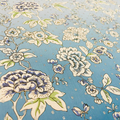 Liberty Fabrics Ceremony Blooms Spot B Tana Lawn Cotton Metallic