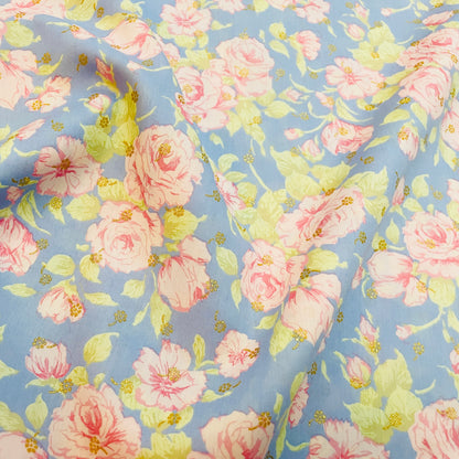 Liberty Fabrics Carline Love Blossom B Tana Lawn Cotton Metallic