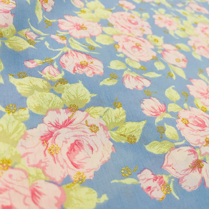 Liberty Fabrics Carline Love Blossom B Tana Lawn Cotton Metallic