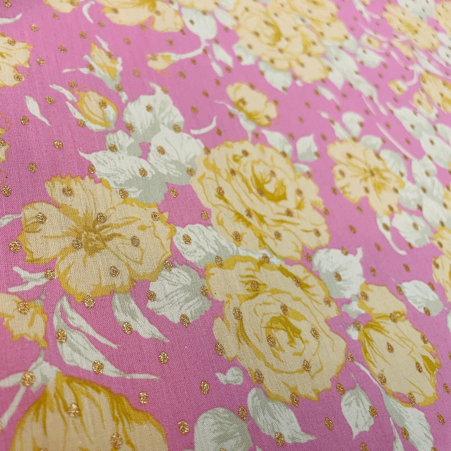 Liberty Fabrics Carline Love Spot C Tana Lawn Cotton Metallic