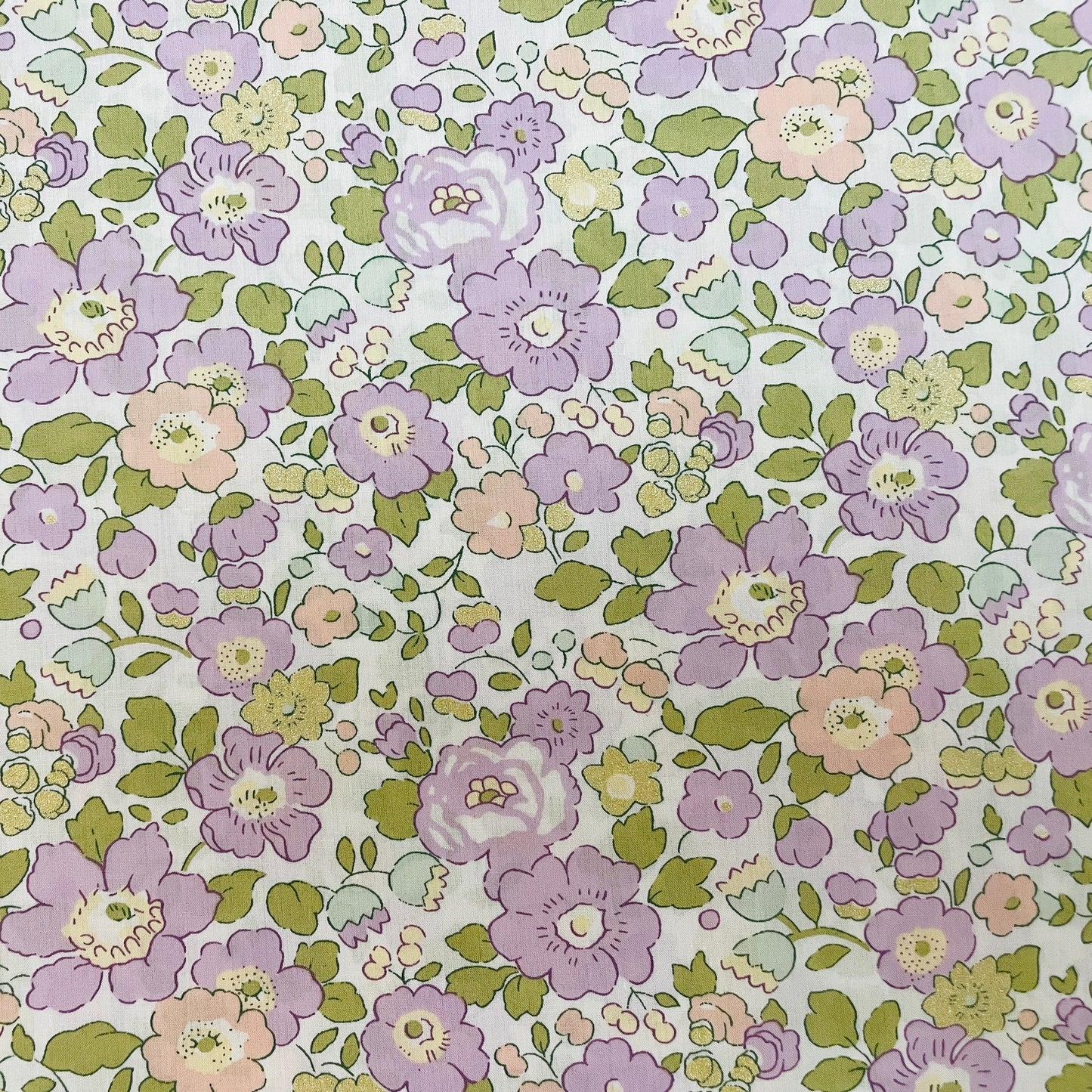 Liberty Fabrics Betsy B Tana Lawn Cotton Metallic