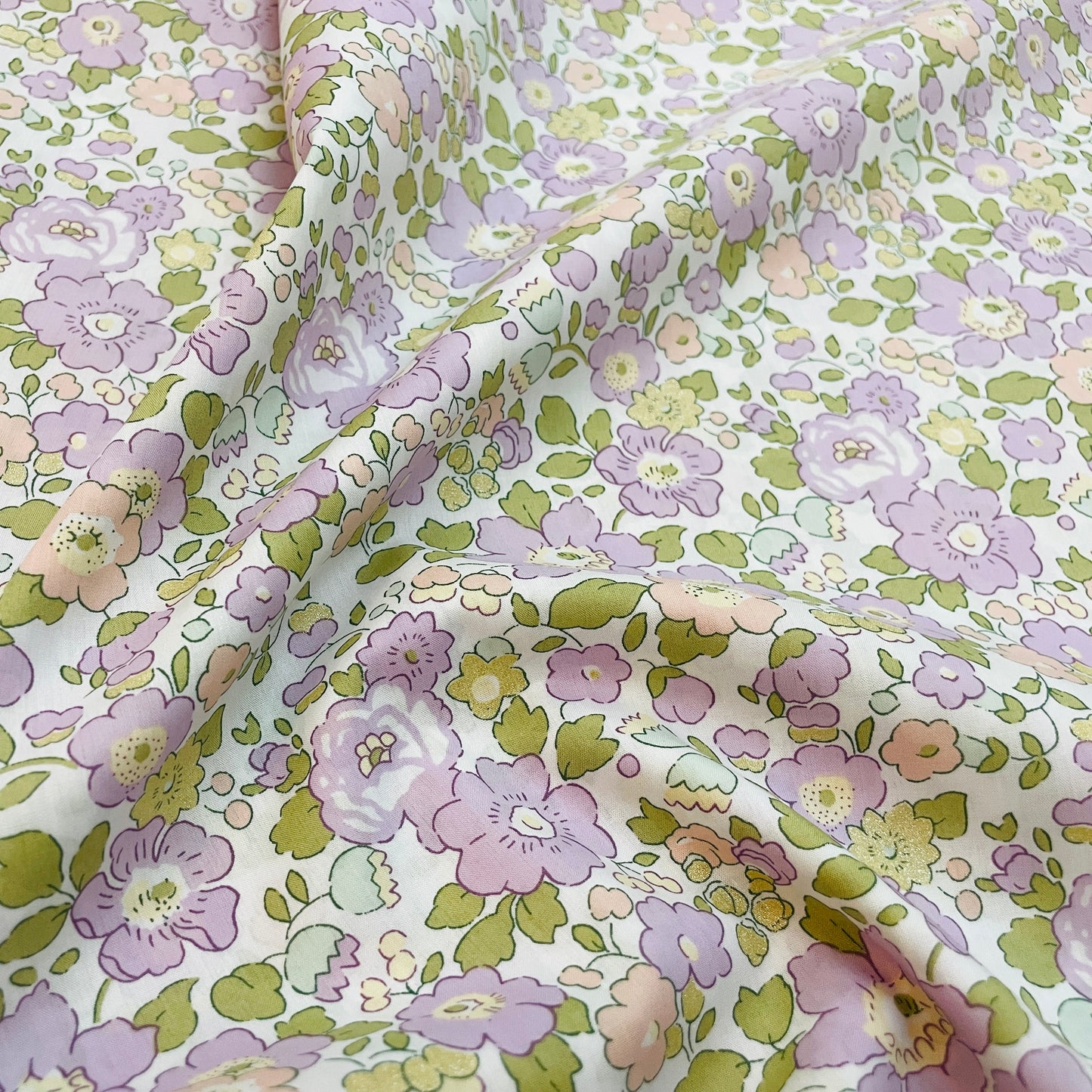 Liberty Fabrics Betsy B Tana Lawn Cotton Metallic