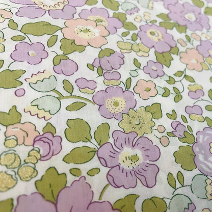 Liberty Fabrics Betsy B Tana Lawn Cotton Metallic