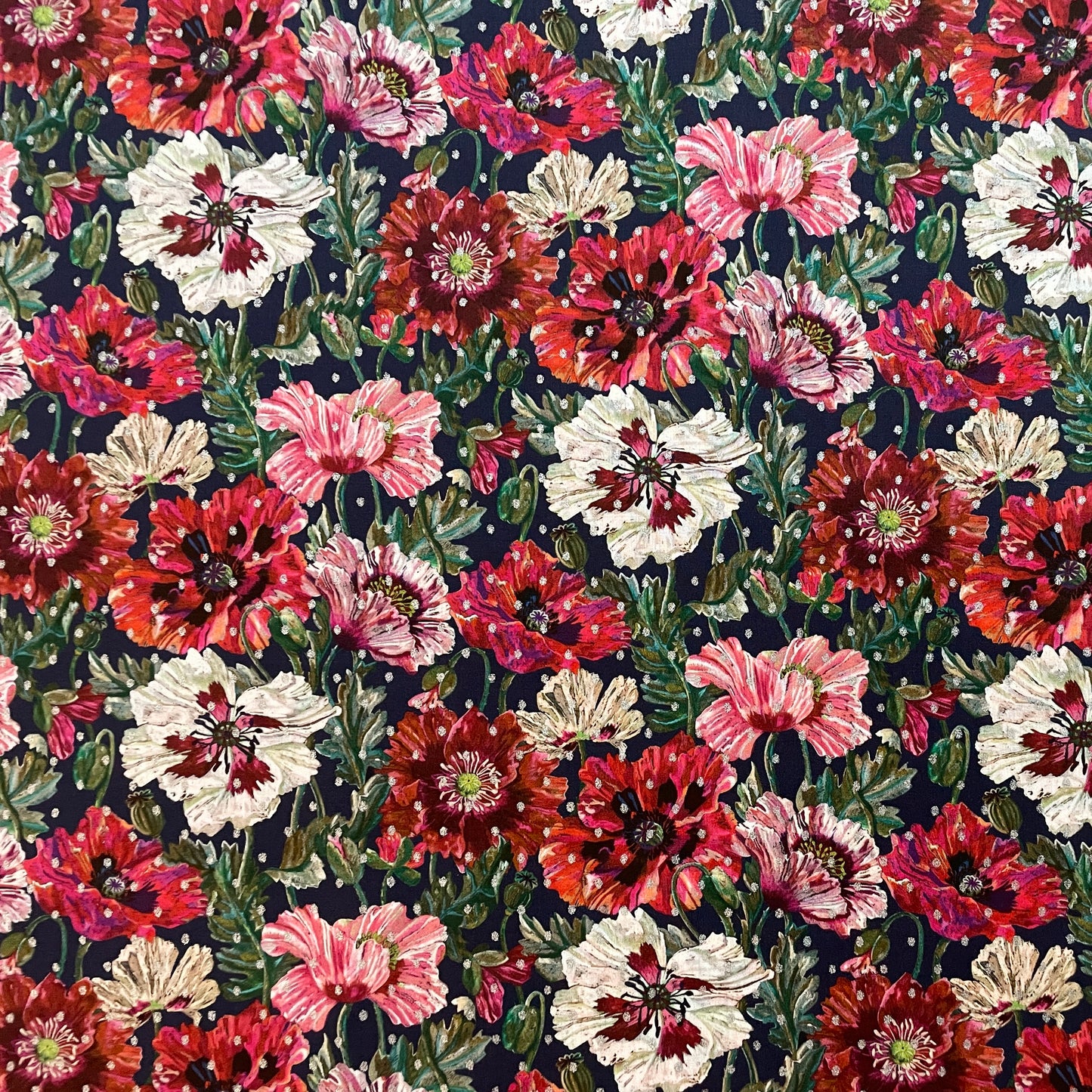 Liberty Fabrics Poppy Amelie Spot A Tana Lawn Cotton Metallic