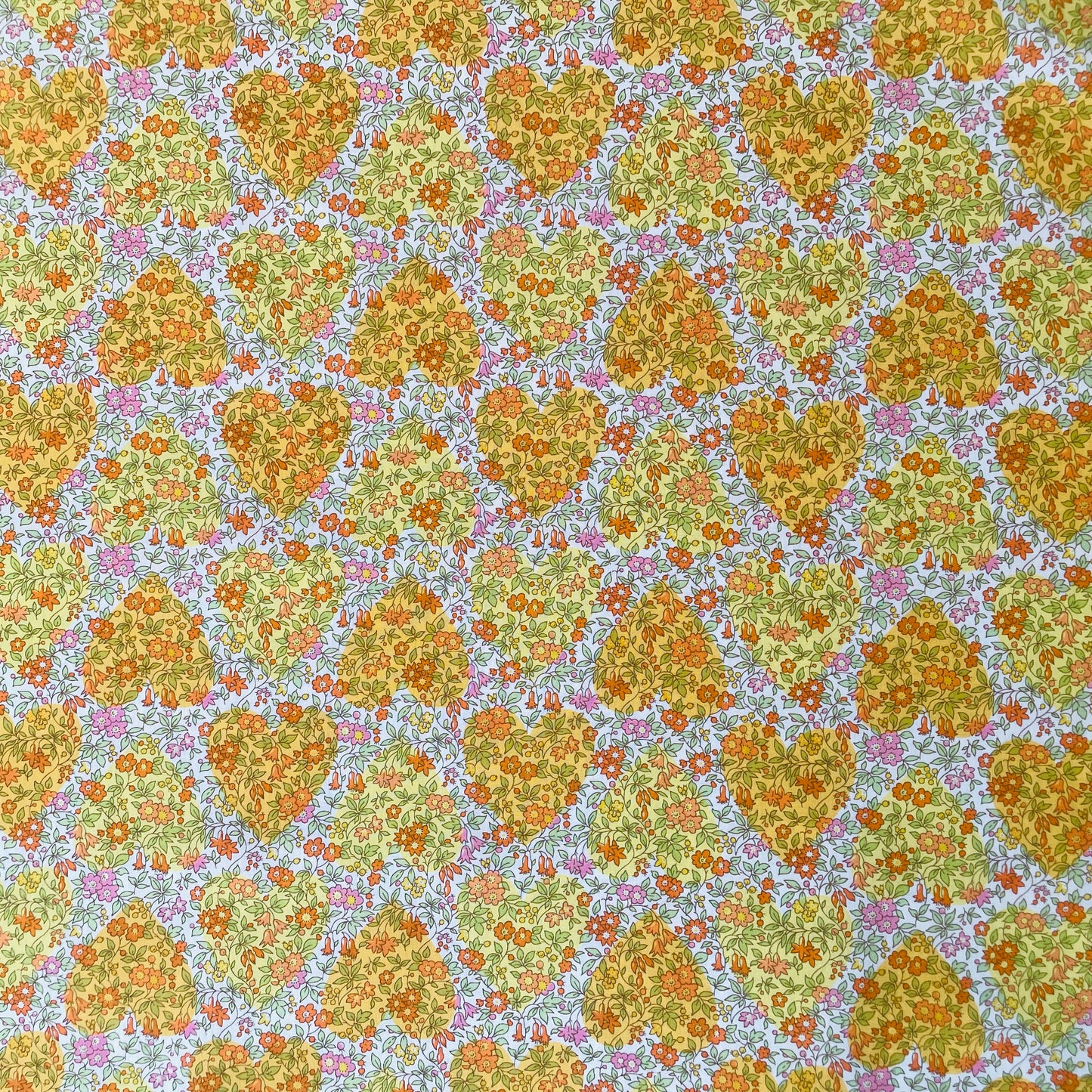 Liberty Fabrics Chamomile Hearts C Tana Lawn Cotton