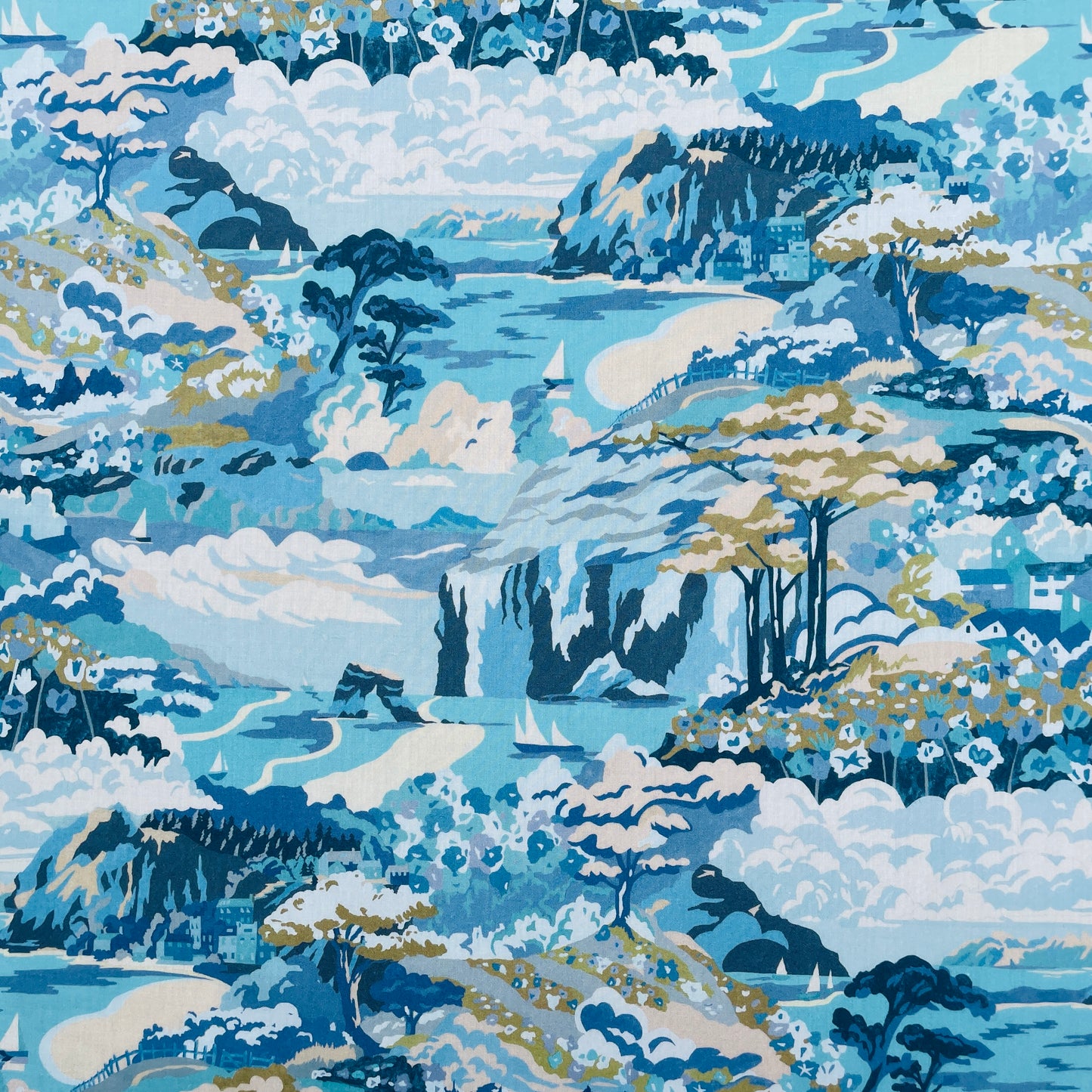 Liberty Fabrics Coastal Landscape B Tana Lawn Cotton