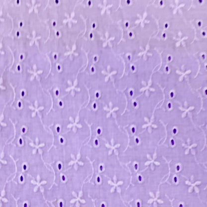 Broderie Anglaise - Pink / Lilac - 100% Cotton Fabric
