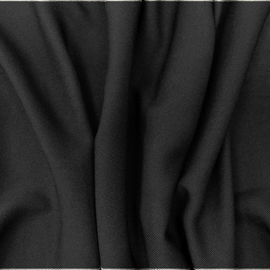 Tela de vestido de sarga de viscosa de calidad - Liso - Negro