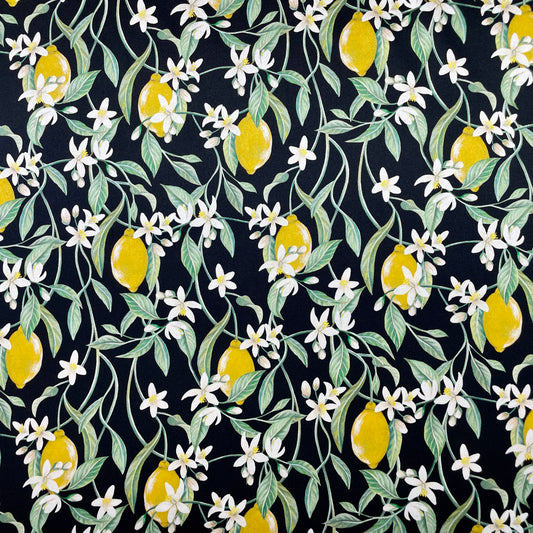 Liberty Fabrics Silk Satin Lemon Blossom A