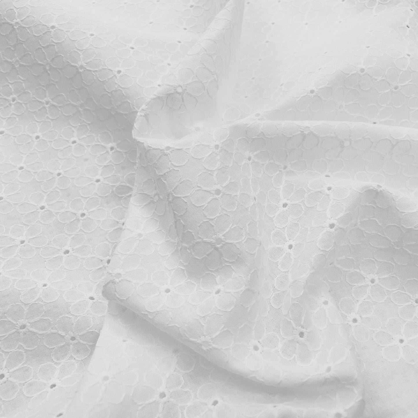 Broderie Anglaise - White   100% Cotton Fabric