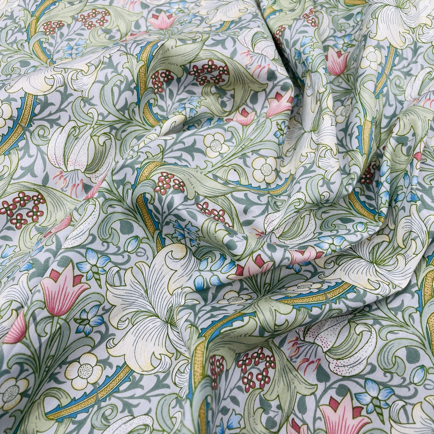 Pima Cotton Lawn Fabric - Golden Lily B - John Henry Dearle