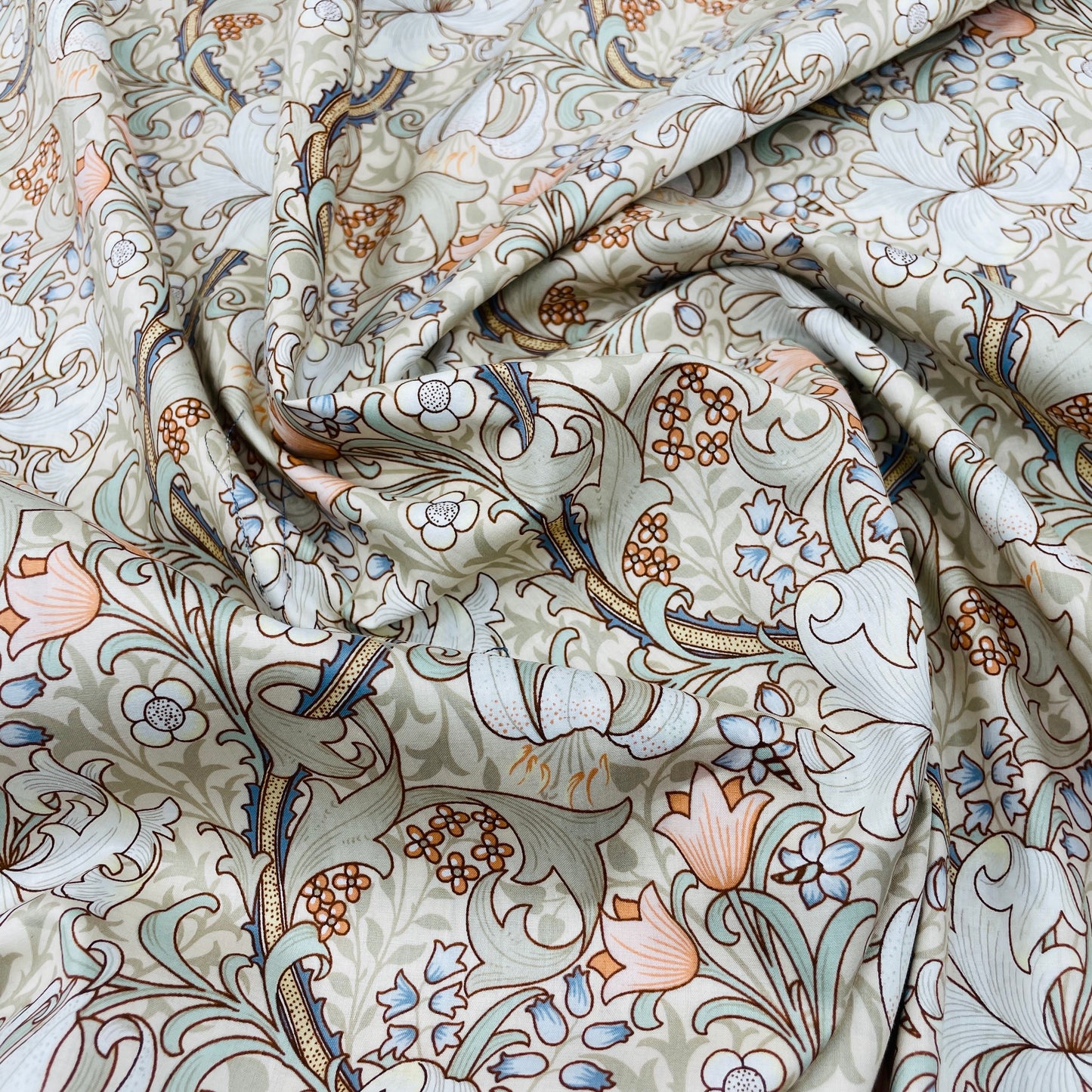 Pima Cotton Lawn Fabric - Golden Lily C - John Henry Dearle