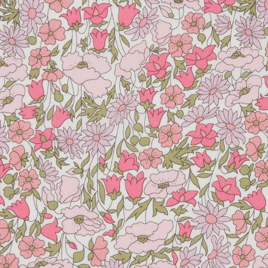 Liberty Fabrics Poppy and Daisy AA Tana Lawn Cotton  (Metallic)