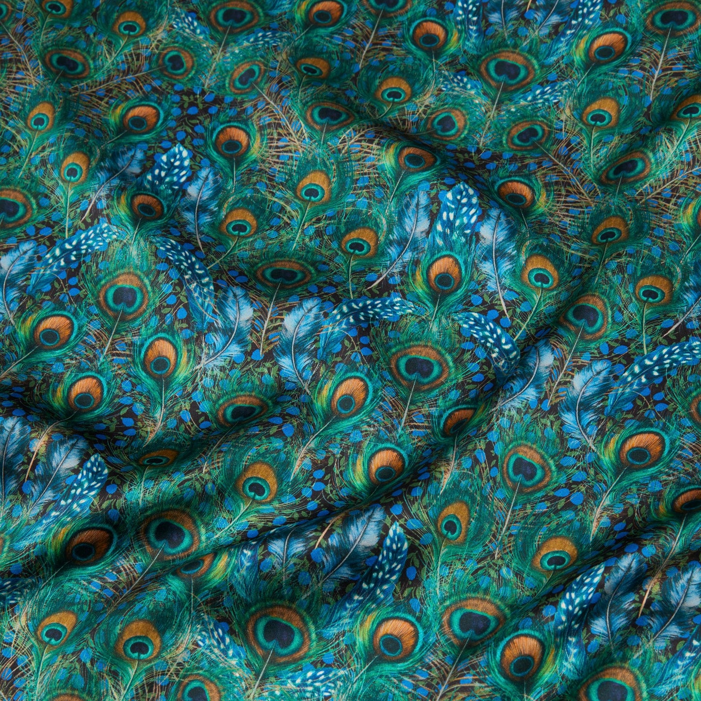 Liberty Fabrics Silk Crepe de Chine Peacock Manor A